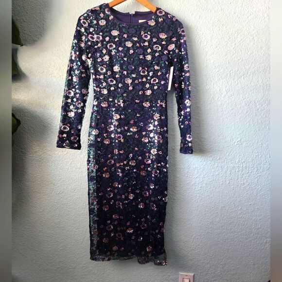 AURA Sequins evening special occasions midi dress - Picture 1 of 10